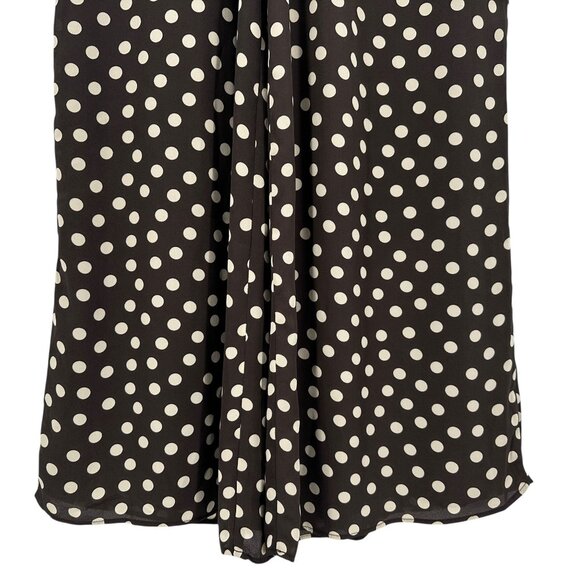 NEW Express Womens XS Pants Wide Leg Super High Rise Polka Dot Brown Lined - Picture 3 of 14